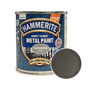Краска молотковая 3 в 1 по металлу Hammerite Metal Paint Hammered защитная, серая 5126394 фото