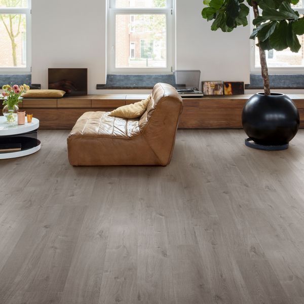 Виниловый пол Quick Step Alpha Vinyl Bloom Дуб хлопковый уютный серый AVMPU40202 фото