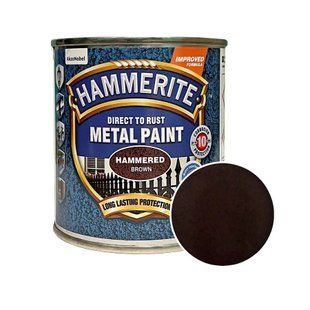 Краска молотковая 3 в 1 по металлу Hammerite Metal Paint Hammered защитная, коричневая 5093315 фото