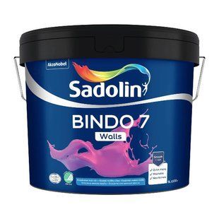 Емульсійна фарба Sadolin Bindo 7 для стін, біла, BW, 2,5 л 5072653 фото