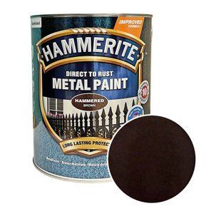 Краска молотковая 3 в 1 по металлу Hammerite Metal Paint Hammered защитная, коричневая 5114918 фото