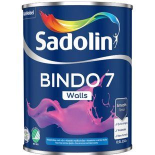 Емульсійна фарба Sadolin Bindo 7 для стін, біла, BW, 0,9 л 5845861 фото