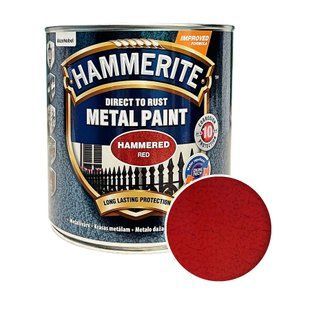 Краска молотковая 3 в 1 по металлу Hammerite Metal Paint Hammered защитная красная 5114910 фото