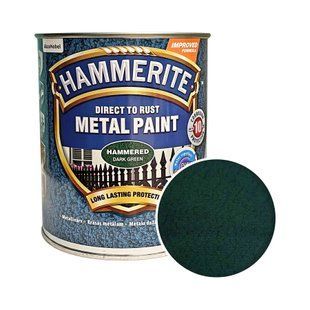 Краска молотковая 3 в 1 по металлу Hammerite Metal Paint Hammered защитная, темно-зеленая 5093426 фото