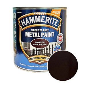 Гладкая краска 3 в 1 по металлу Hammerite Metal Paint Smooth защитная, темно-коричневая RAL 8017 5093857 фото