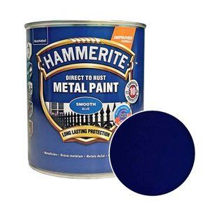 Гладкая краска 3 в 1 по металлу Hammerite Metal Paint Smooth защитная, синяя RAL 5010 5114907 фото