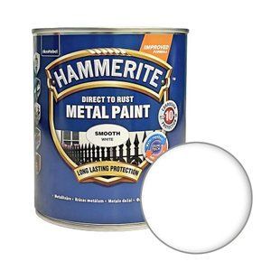 Гладкая краска 3 в 1 по металлу Hammerite Metal Paint Smooth защитная, белая RAL 9010 5094127 фото