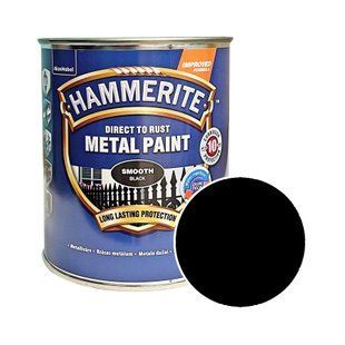 Гладкая краска 3 в 1 по металлу Hammerite Metal Paint Smooth защитная, черная RAL 9005 5093788 фото