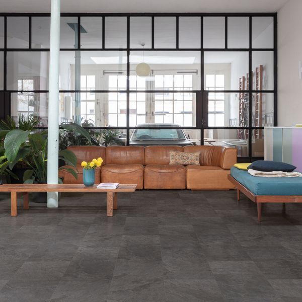 Вінілова підлога Quick Step Alpha Vinyl Oro base Сланець чорний AVSTT40035 фото